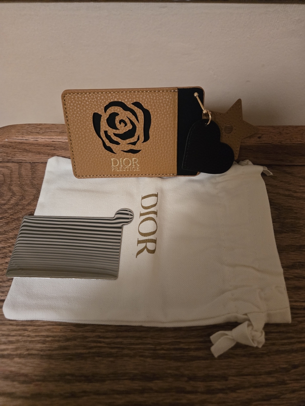 Brand new!! New in the package & dust bag Christian Dior card holder & mirror